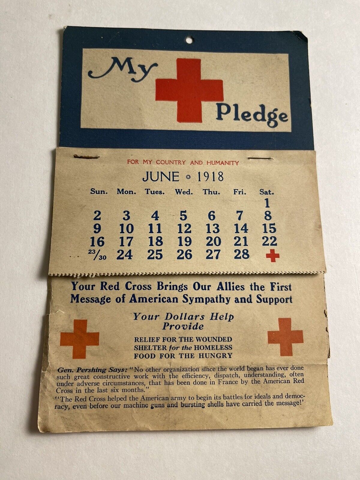 My Red Cross Pledge Calendar Coupon Book 1918 WW1 Wartime