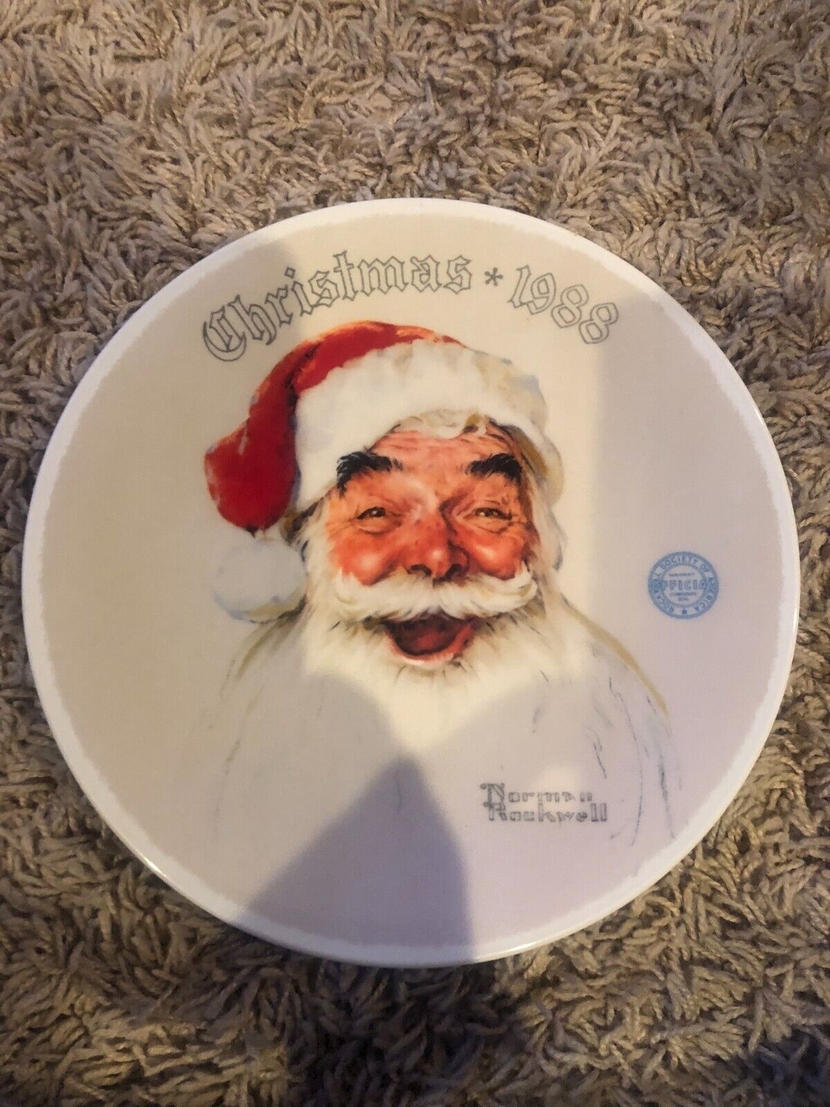1988 Norman Rockwell SANTA CLAUS 15th In Annual Series Christmas Plate