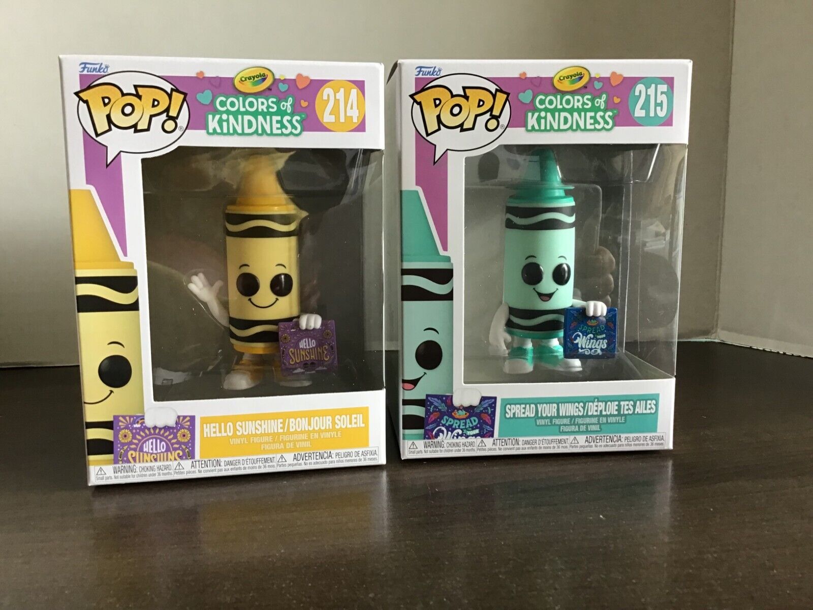 Funko Pop Crayola Colors of Kindness Teal and Yellow Crayon Funko Pop Set of 2