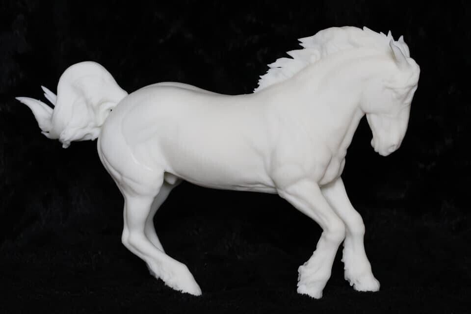 Breyer resin Traditional Model Horse Draft Stallion- White Resin Ready To Paint
