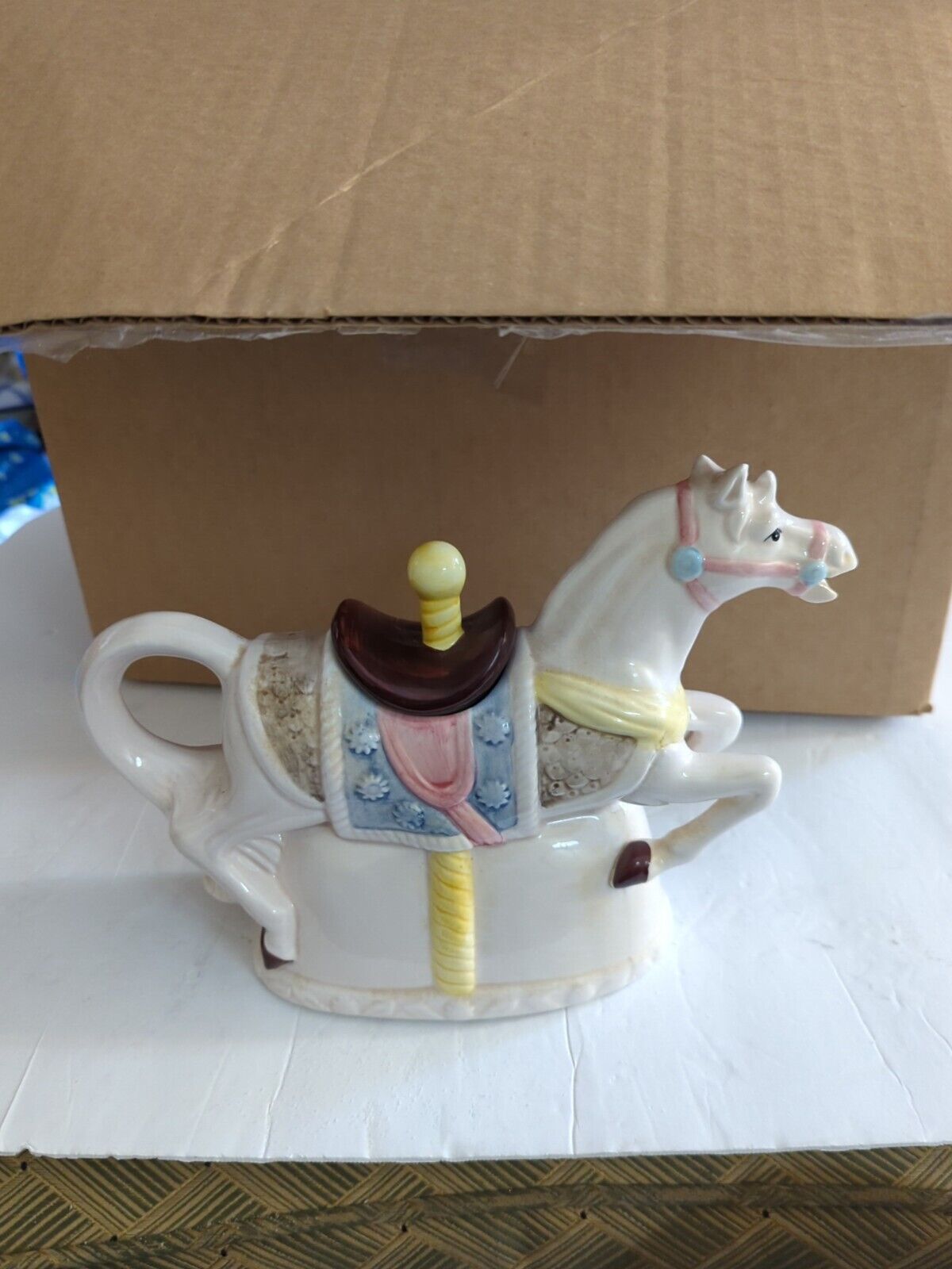 Vintage Heritage Mint LTD Collectible Decorative Carousel Horse Teapot