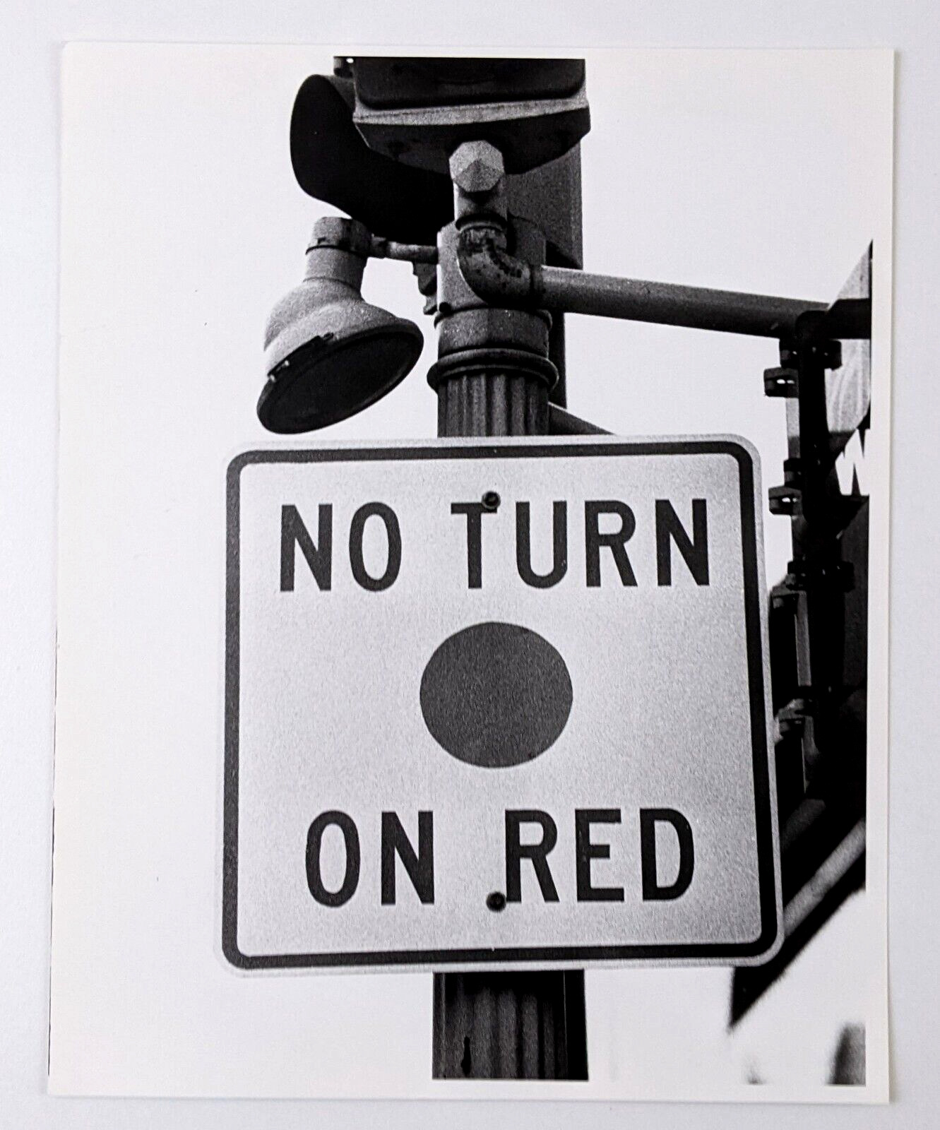 1979 No Turn on Red Traffic Street Sign Vintage Press Photo