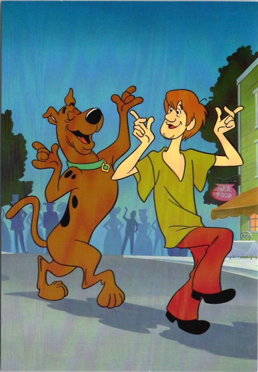 Scooby Doo & Shaggy Rogers Dancing The Scooby Shuffle - Postcard Unposted