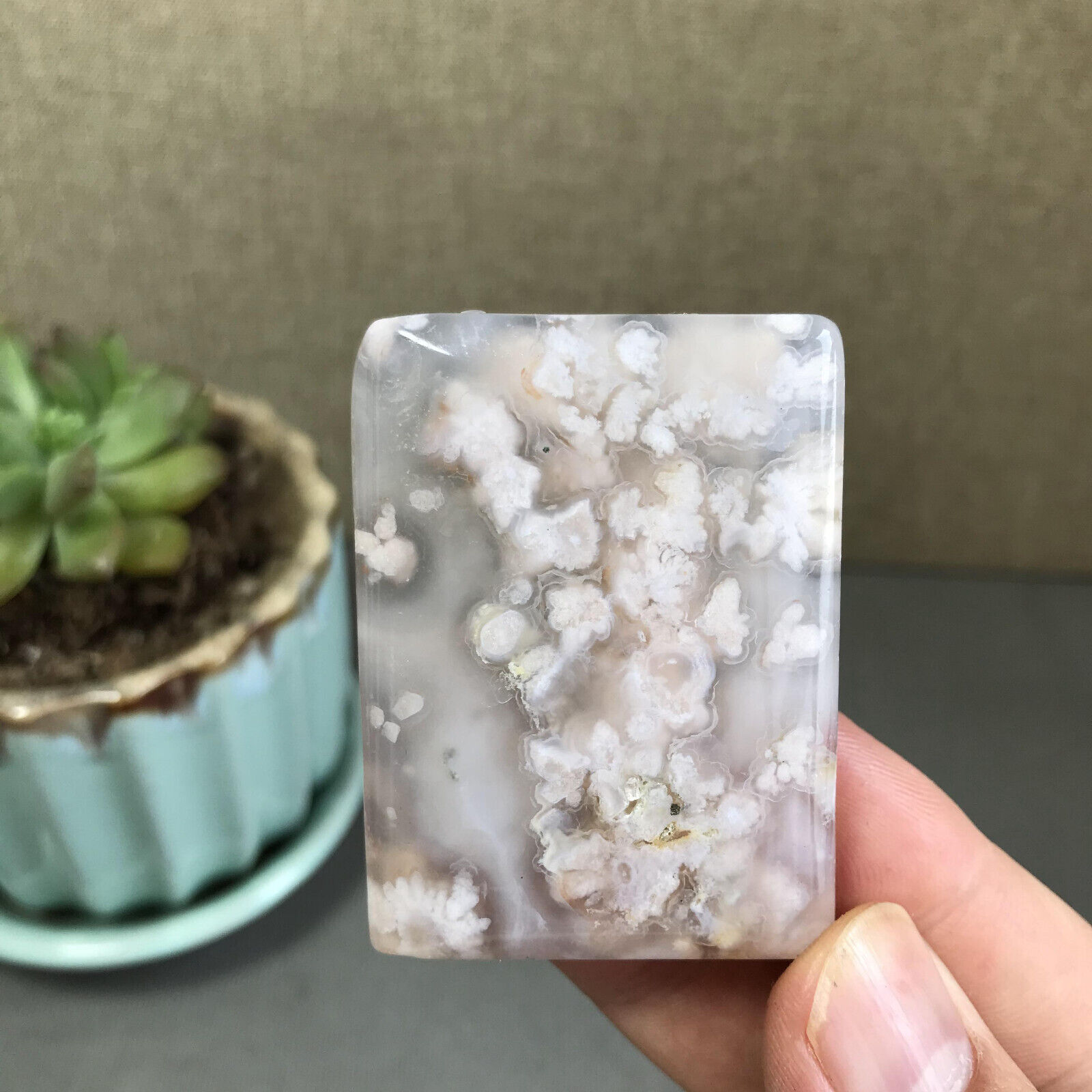 53mm Natural Sakura Agate Pendant polish Crystal Quartz Specimen Madagascar 1354