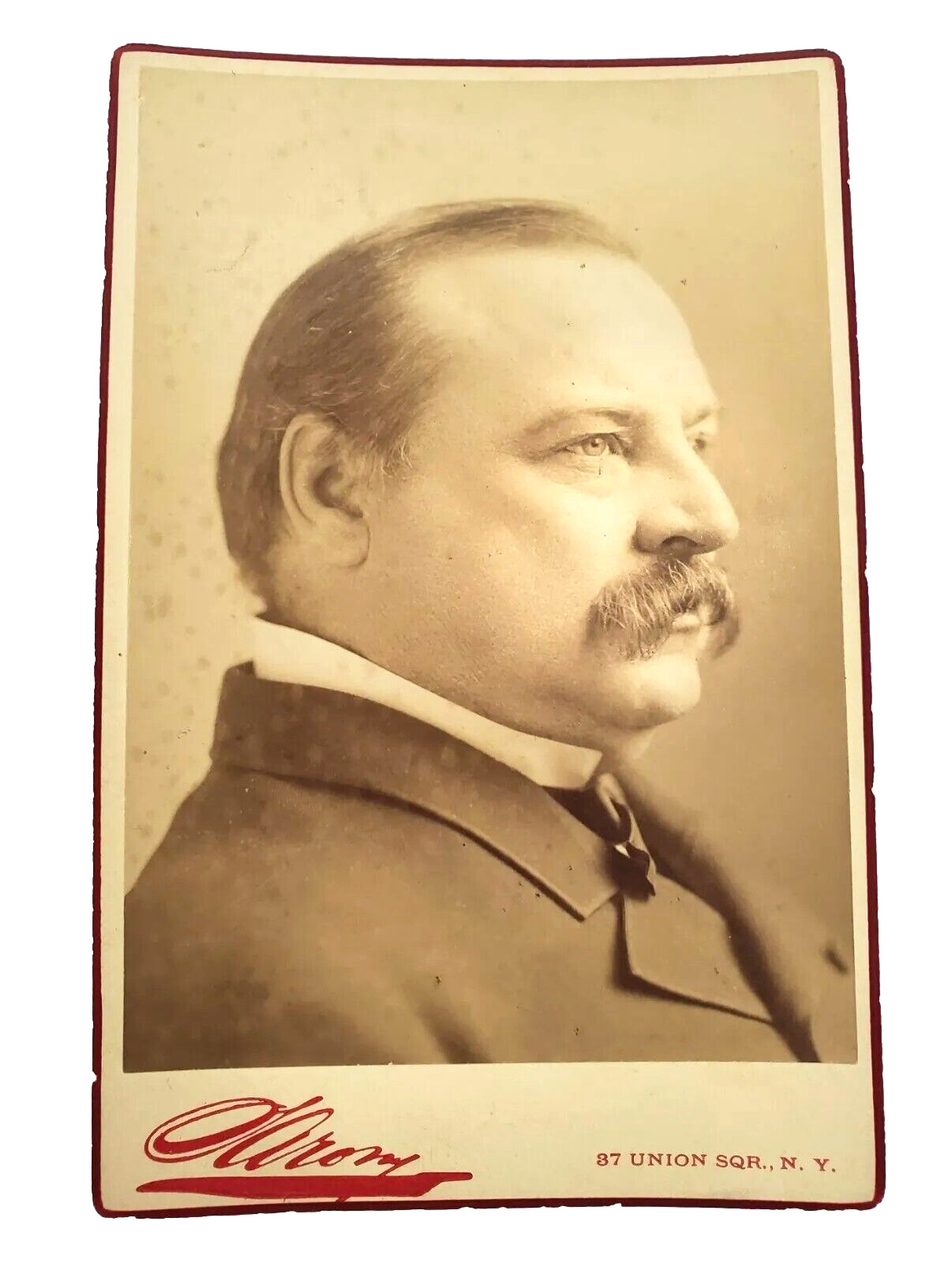 Antique 1880's Grover Cleveland 22nd & 24th US President Cabinet Card Photograph