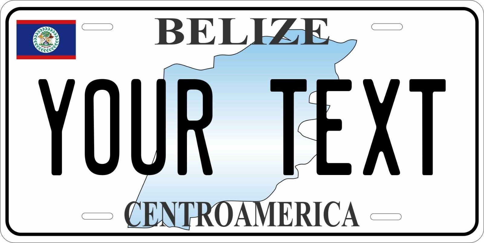 Belize Map Flag License Plate Personalized Custom Auto Bike Motorcycle Tag