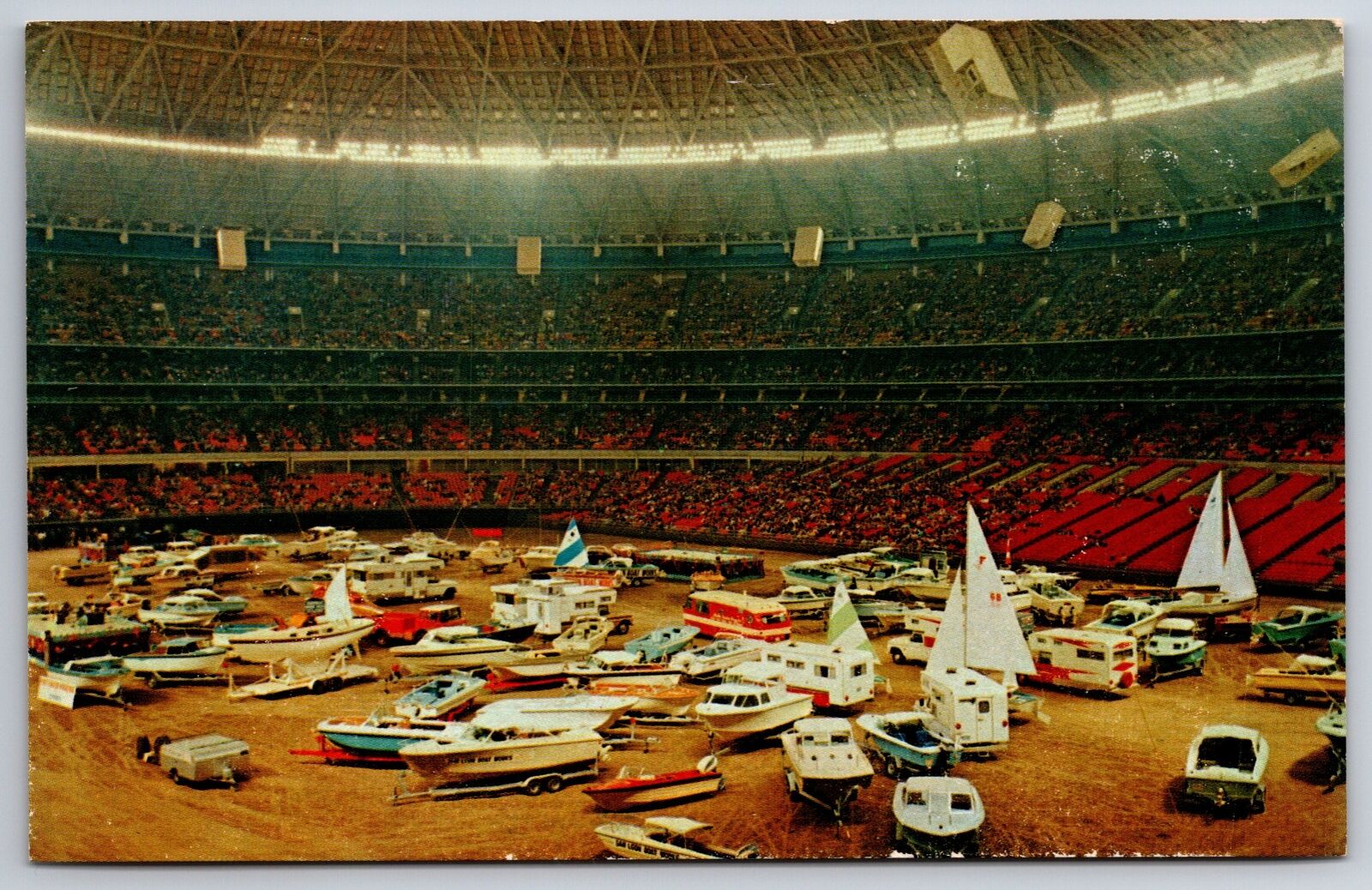 Houston Texas~Astrodome Interior~National Boat Show~No Foam in Dome~1966 PC