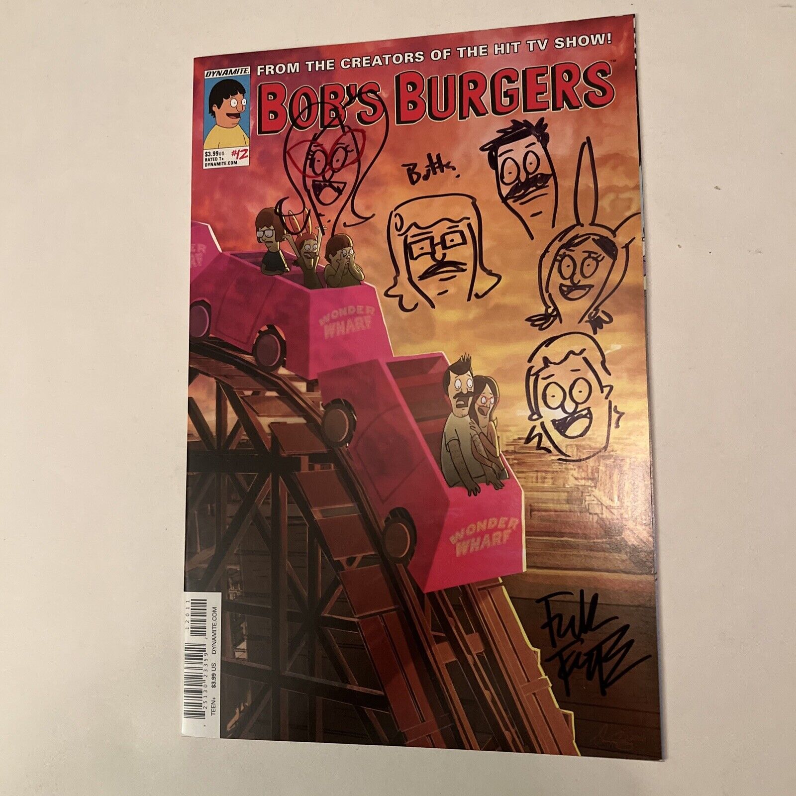 BOB'S BURGERS #13 Vol 2 RARE Signed Remark By Frank Forte Bobs Art VARIANT  NM