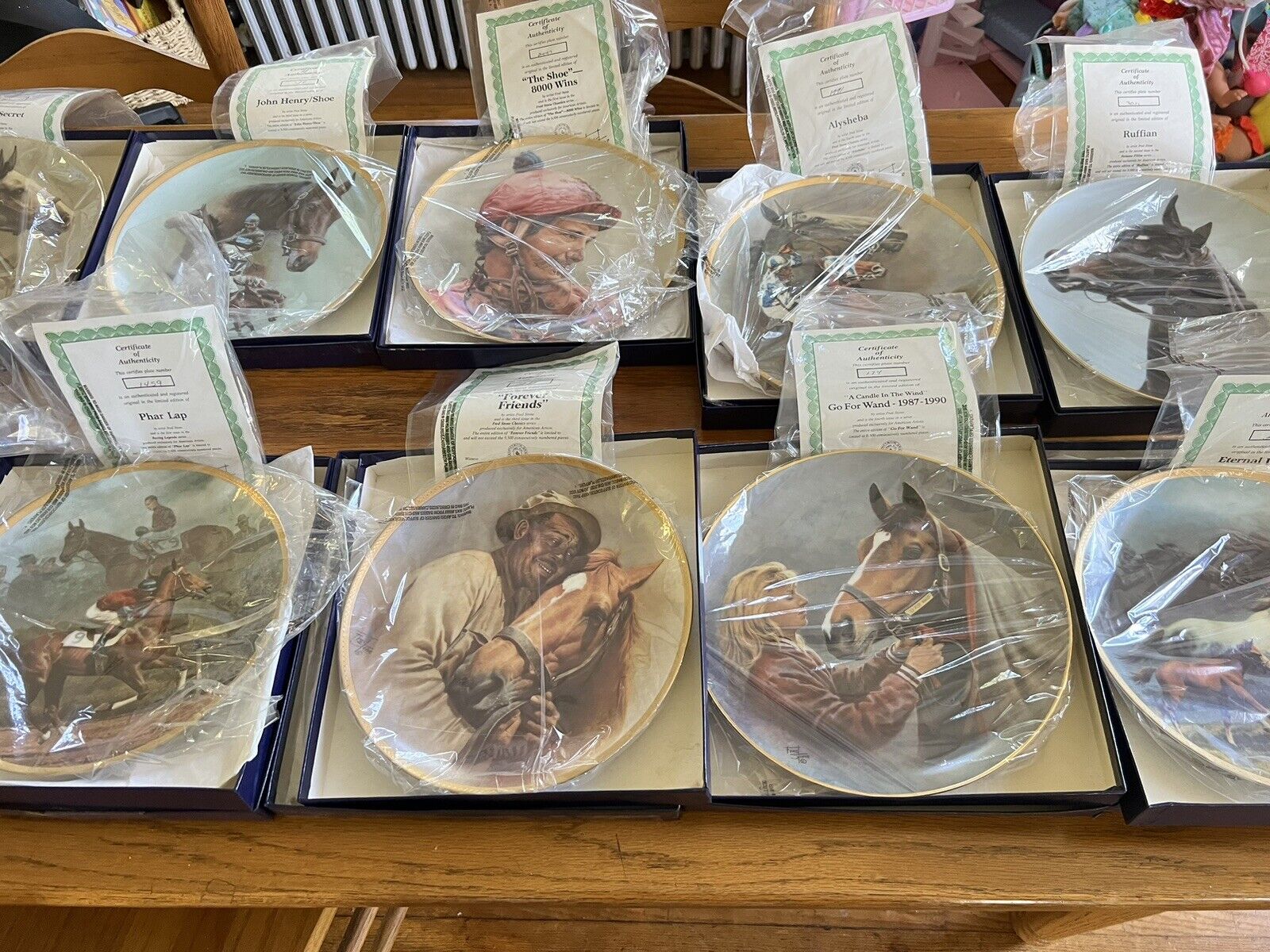 Fred Stone Horse Racing Limited Edition Plates Collection, All With COA In Boxes