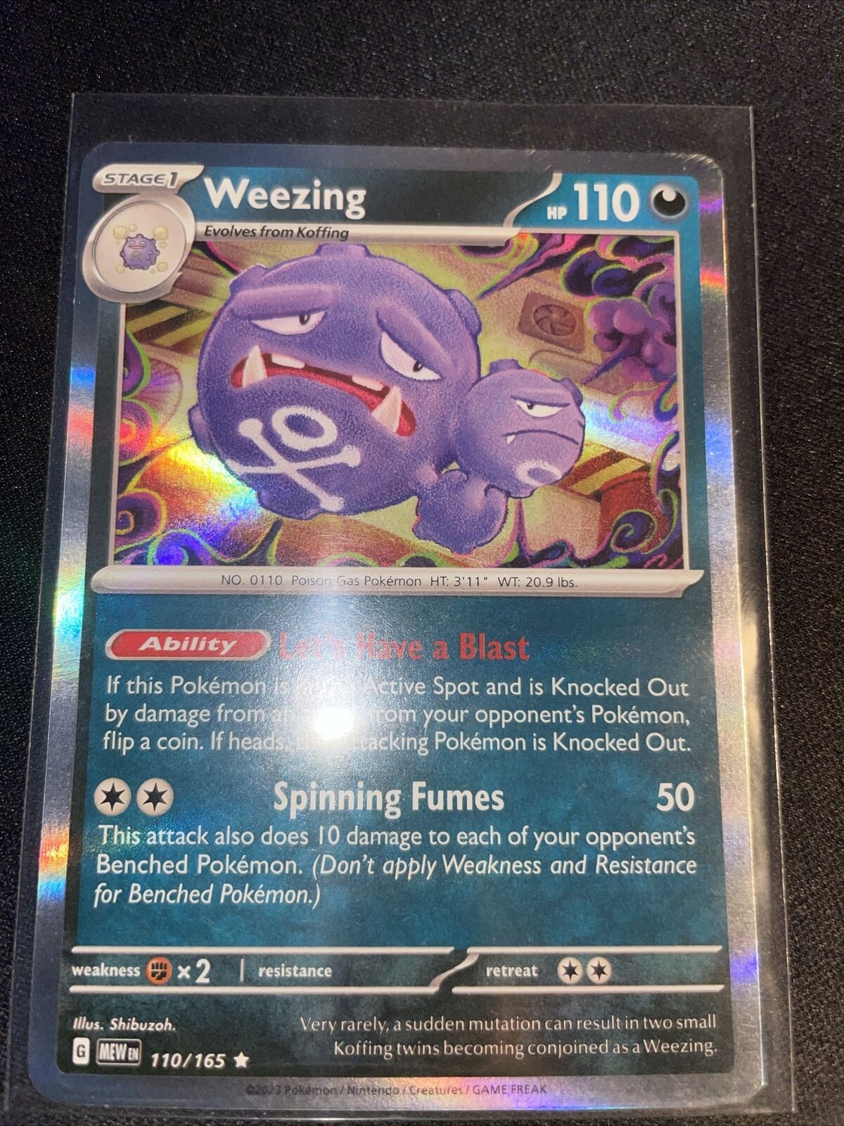 Weezing - 110/165 - Holo Rare - 151 English - Pokemon - NM/M