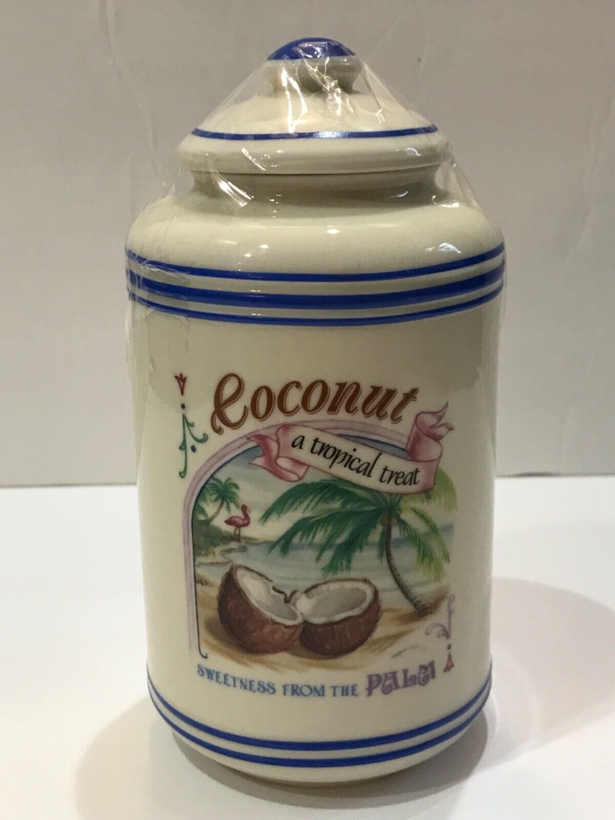 Vintage Lenox Bakers Dozen Coconut Fine Porcelain 1995 Canister Container No Box