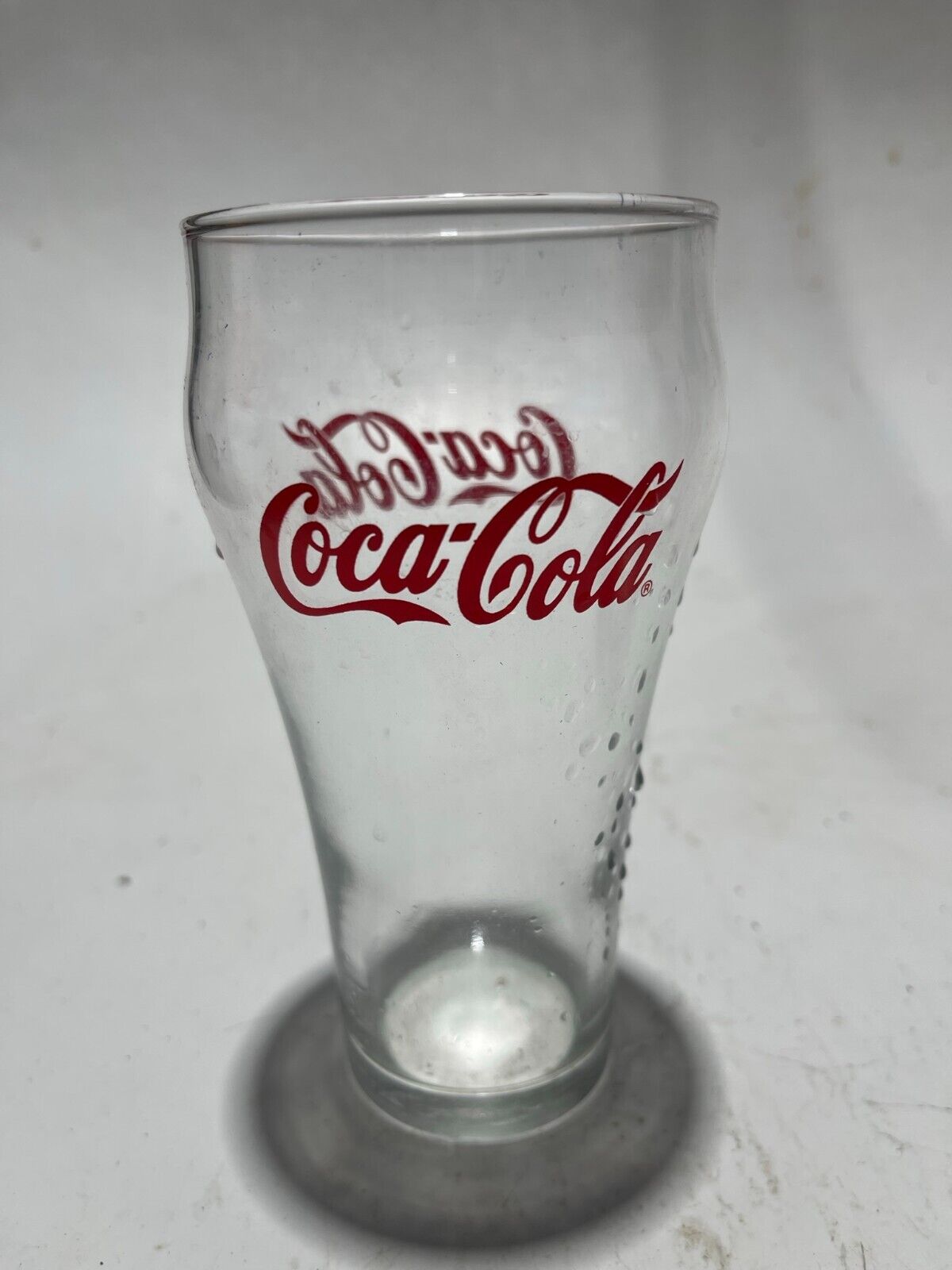 Vintage Coca-Cola Bell Glass Clear W/ Red Lettering Coke 6\