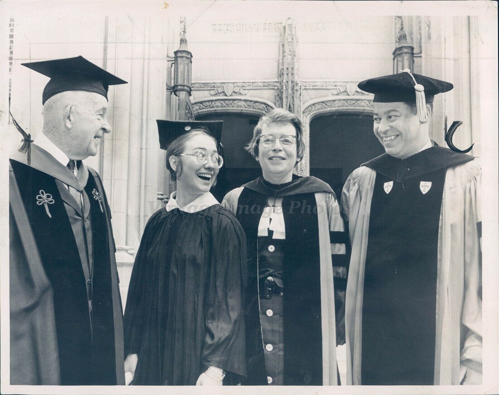 1969 US Senator Edward Brooke Ruth Adams President College People Govt Photo