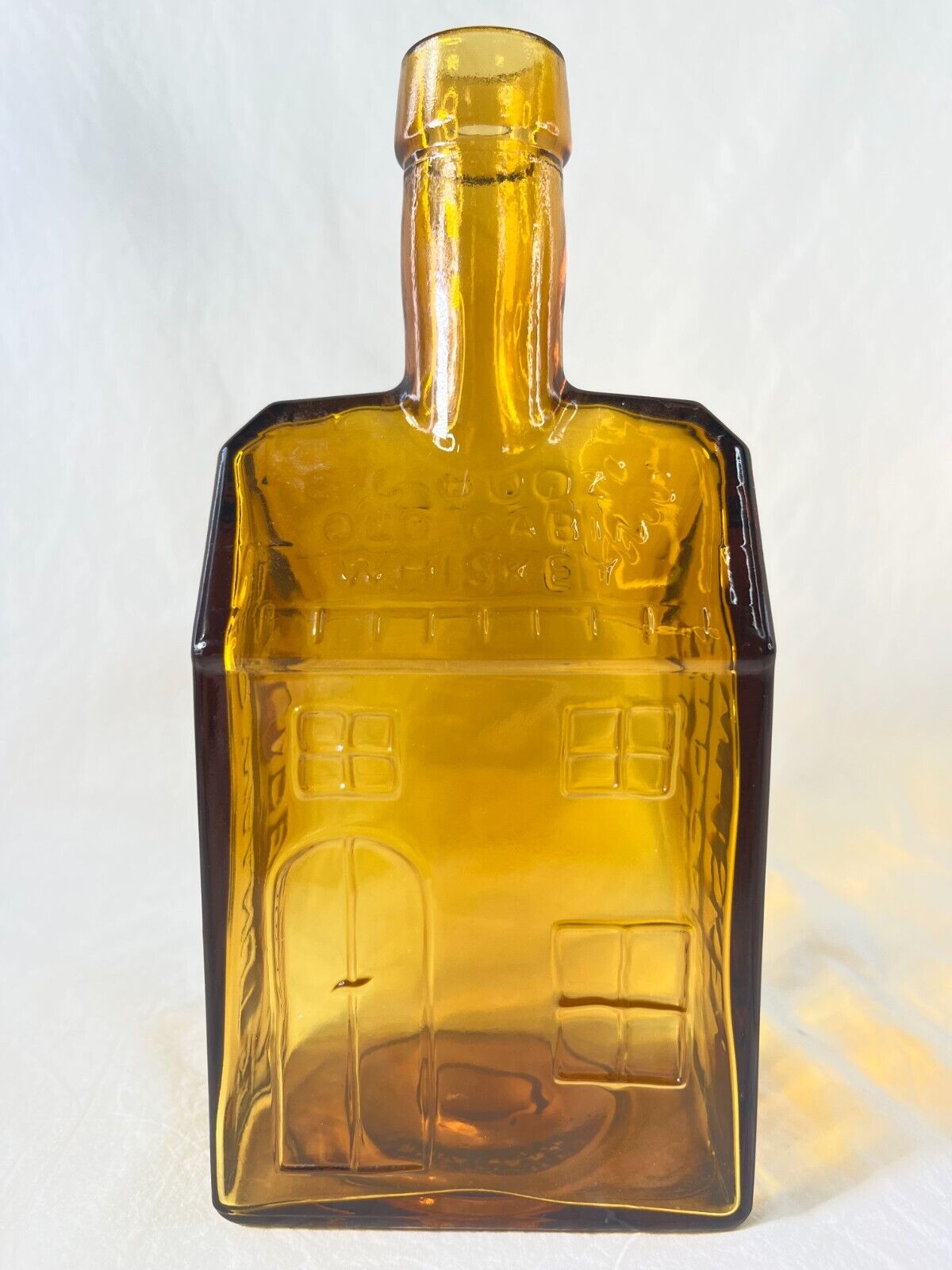Vintage amber glass  E.C. Booz’s Old Cabin Whiskey Bottle 1840 Philadelphia PA