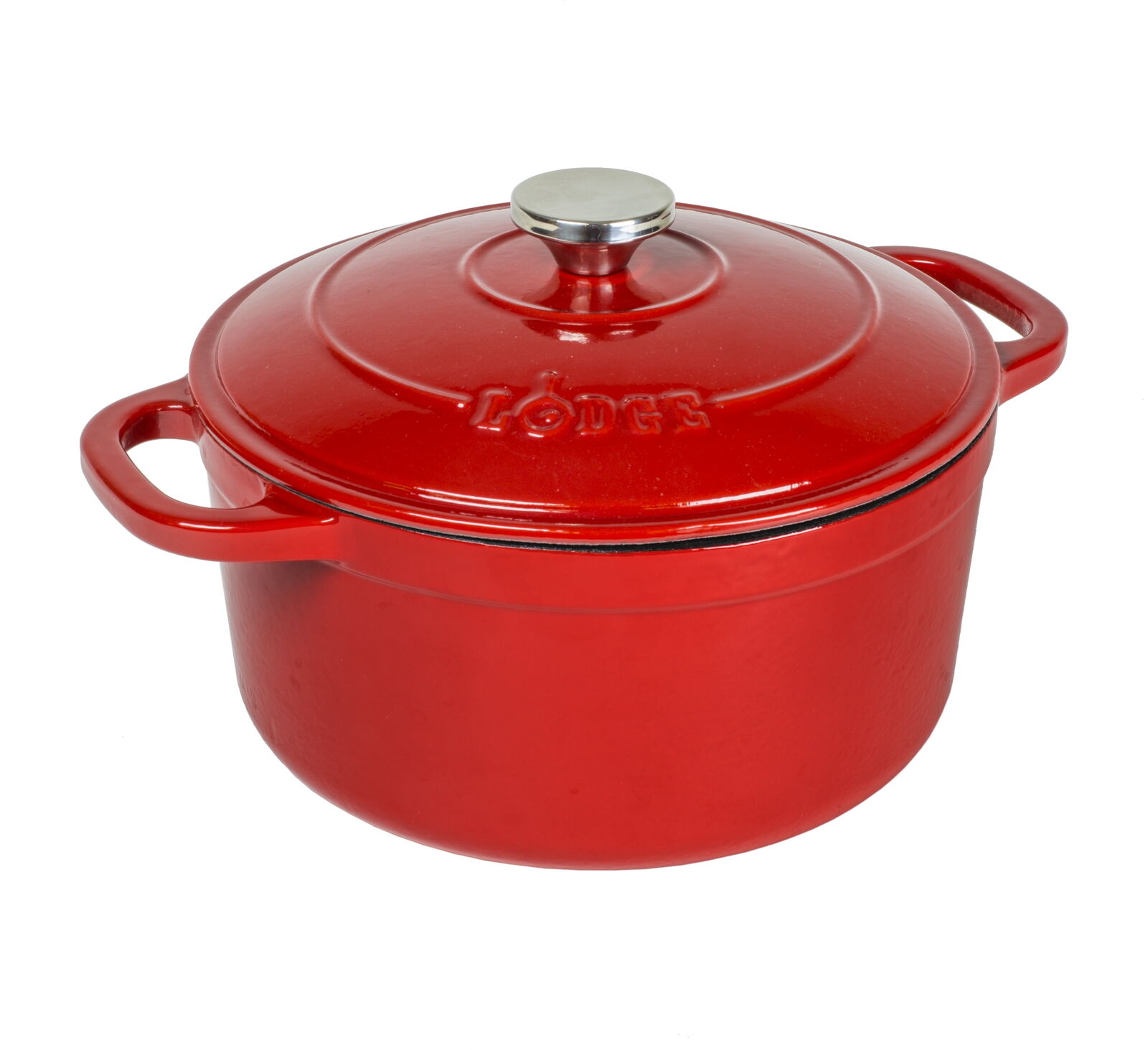Cast Iron 5.5Qt Red Enameled Dutch Oven up to 500 degrees 