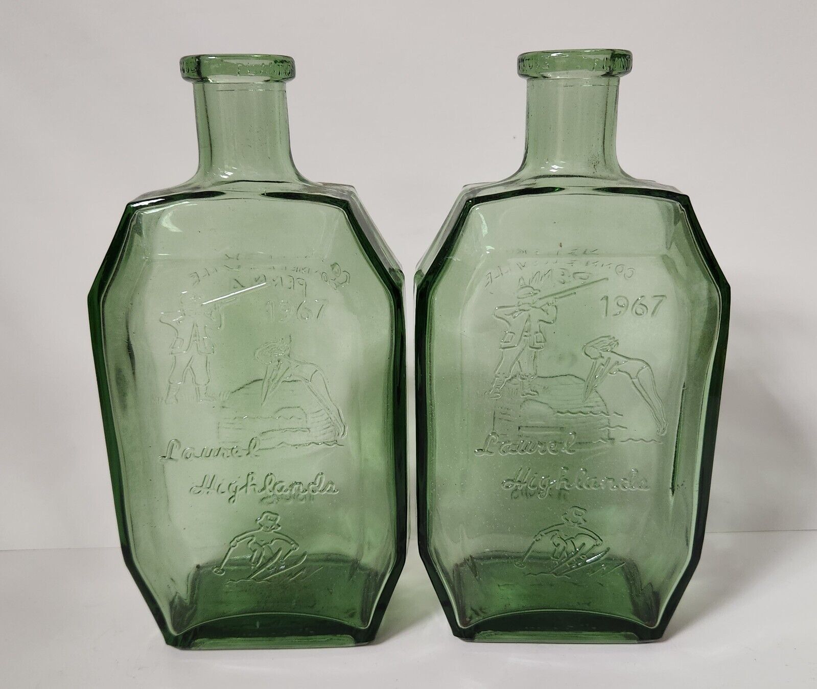 Pair of Vintage 1967 Laurel Highlands Connellsville PA Bottles