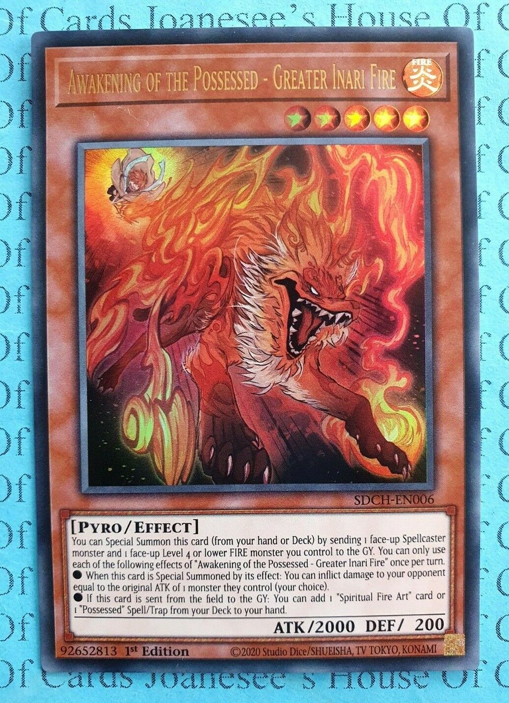 Awakening of the Possessed - Greater Inari Fire SDCH-EN006 Ultra Yu-Gi-Oh Card