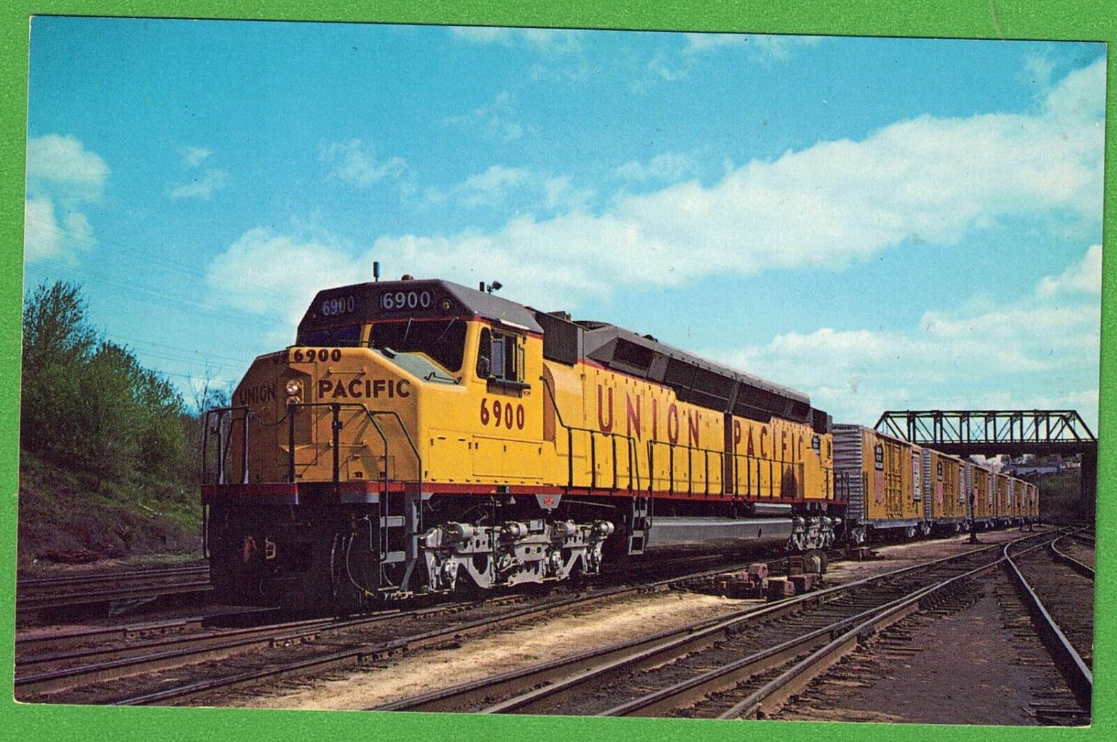 Train Locomotive Vintage Postcard Union Pacific 6900