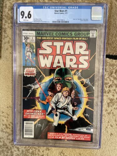 Star Wars #1 CGC 9.6 White Pages Marvel Comics 1977 New Case