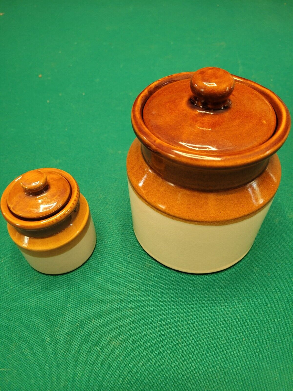 Reproduction English Stoneware Canister Pair