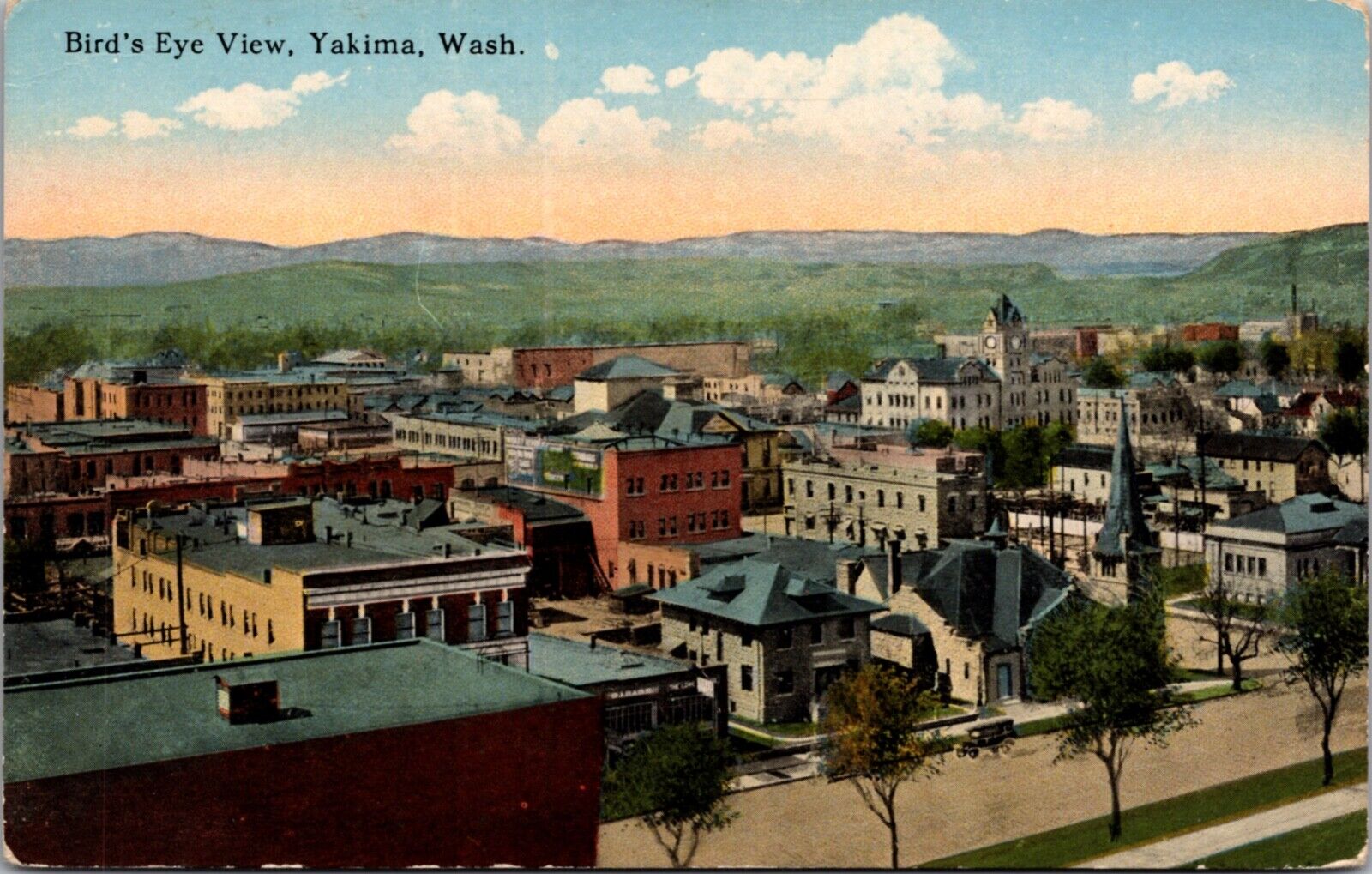 Postcard Birds Eye View of Yakima, Washington