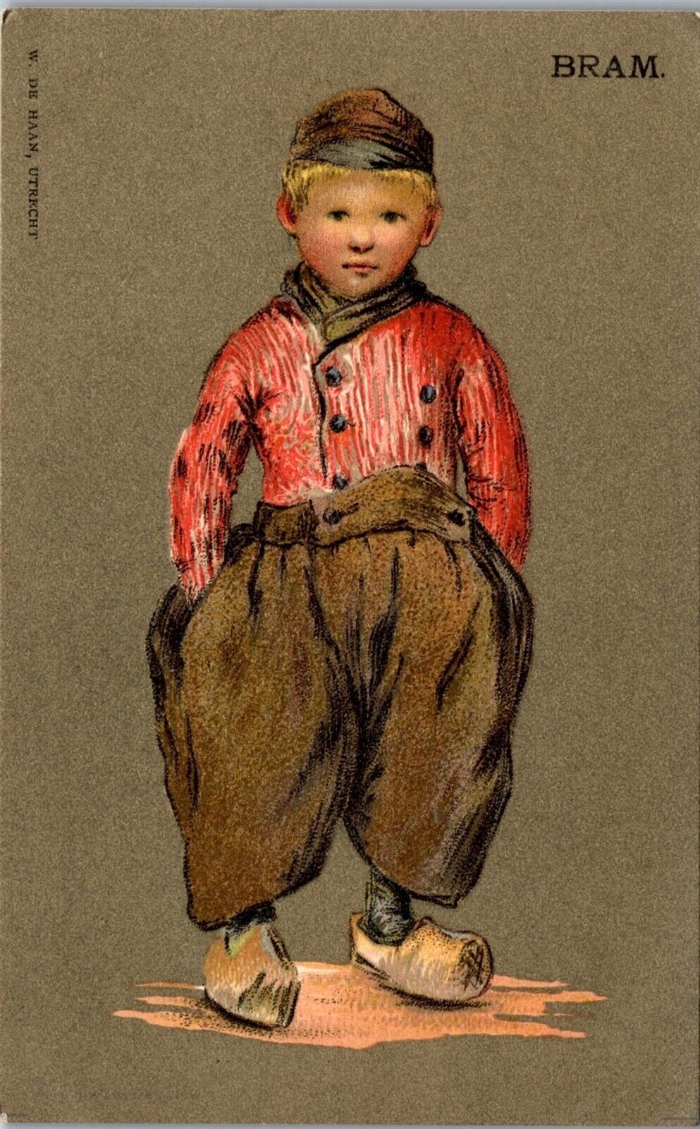Vintage Postcard Little Dutch Boy Bram Pre 1907  W DE Hann Netherlands Pre 1907