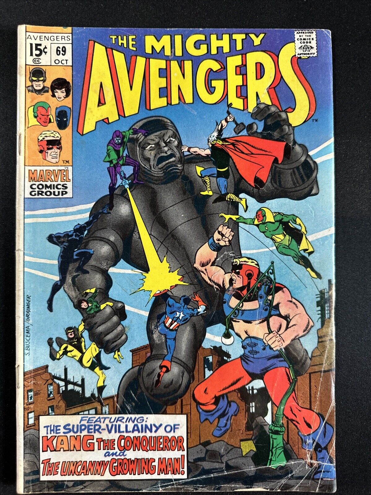 The Avengers #69 1969 Vintage Old Marvel Comics Silver Age 1st Print Good *A3