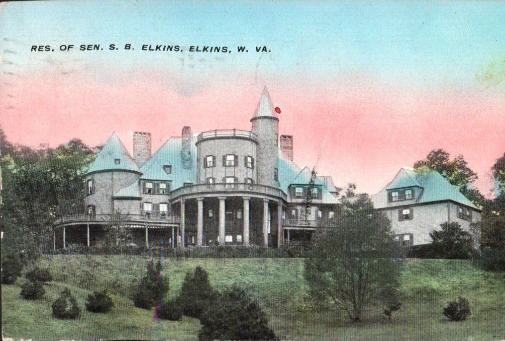 Postcard WV Residence Of Senator SB Elkins West Virginia Postmarked  1909