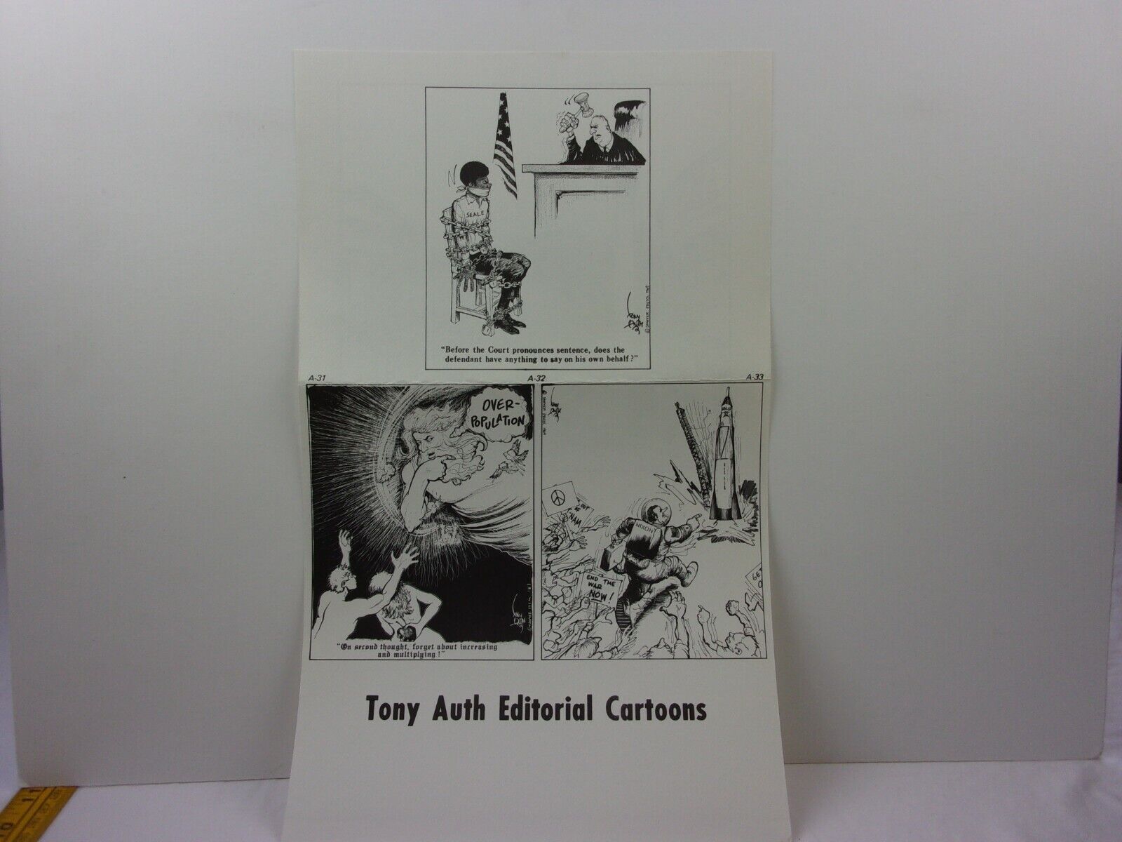 Tony Auth 1969 Ron Cobb racial Nixon Political Editorial cartoon Sawyer Press 1N