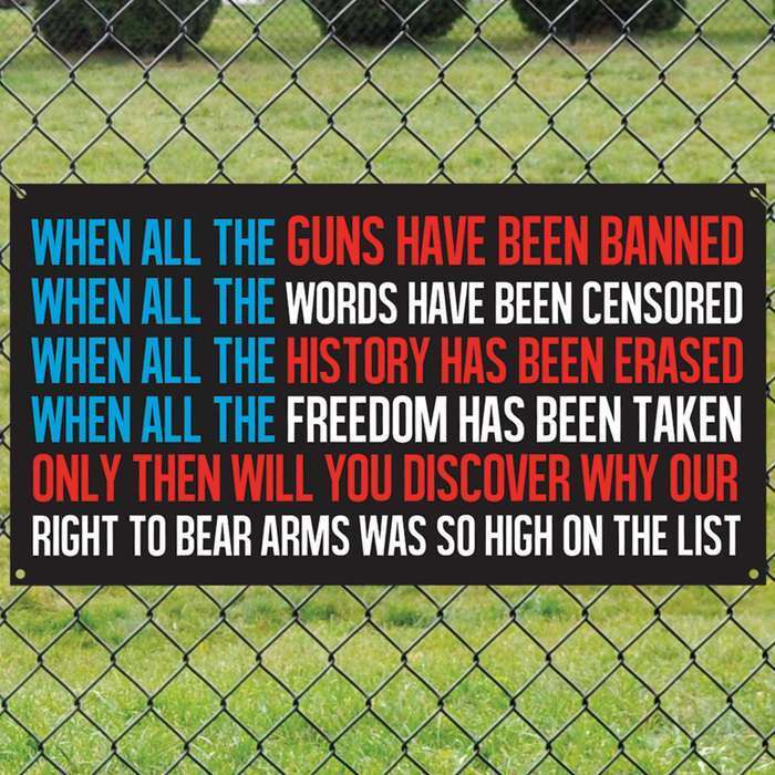 When all guns have been banned Tin Wall Sign 2nd amendment poster garage bar