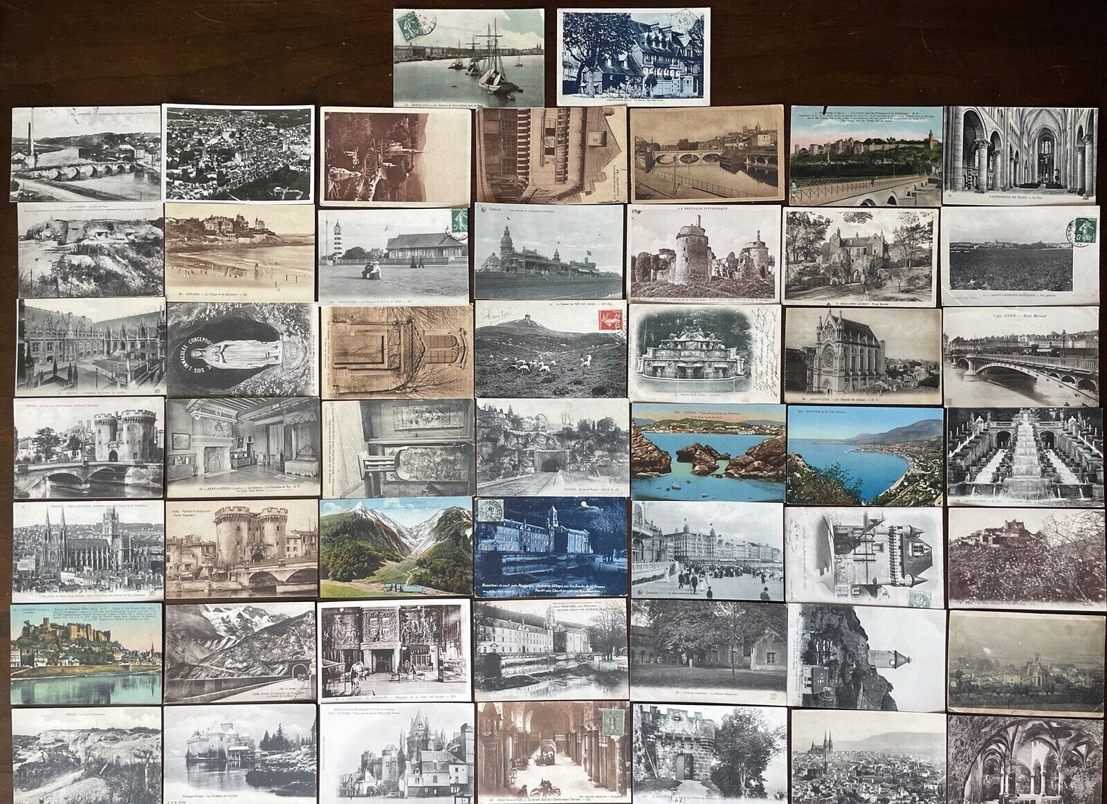 Lot of 50+ Vintage France Postcards, Used & Unused 1900s-1950s
