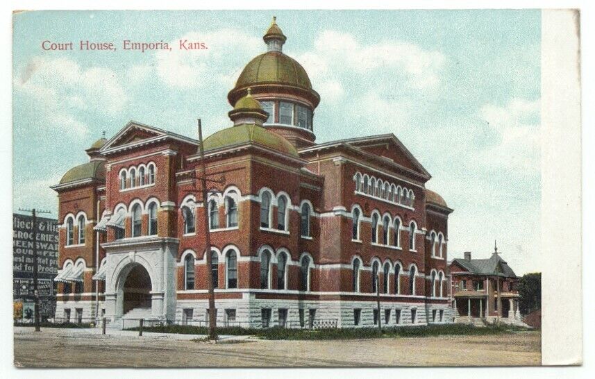 Emporia KS Courthouse c1908 Postcard Kansas