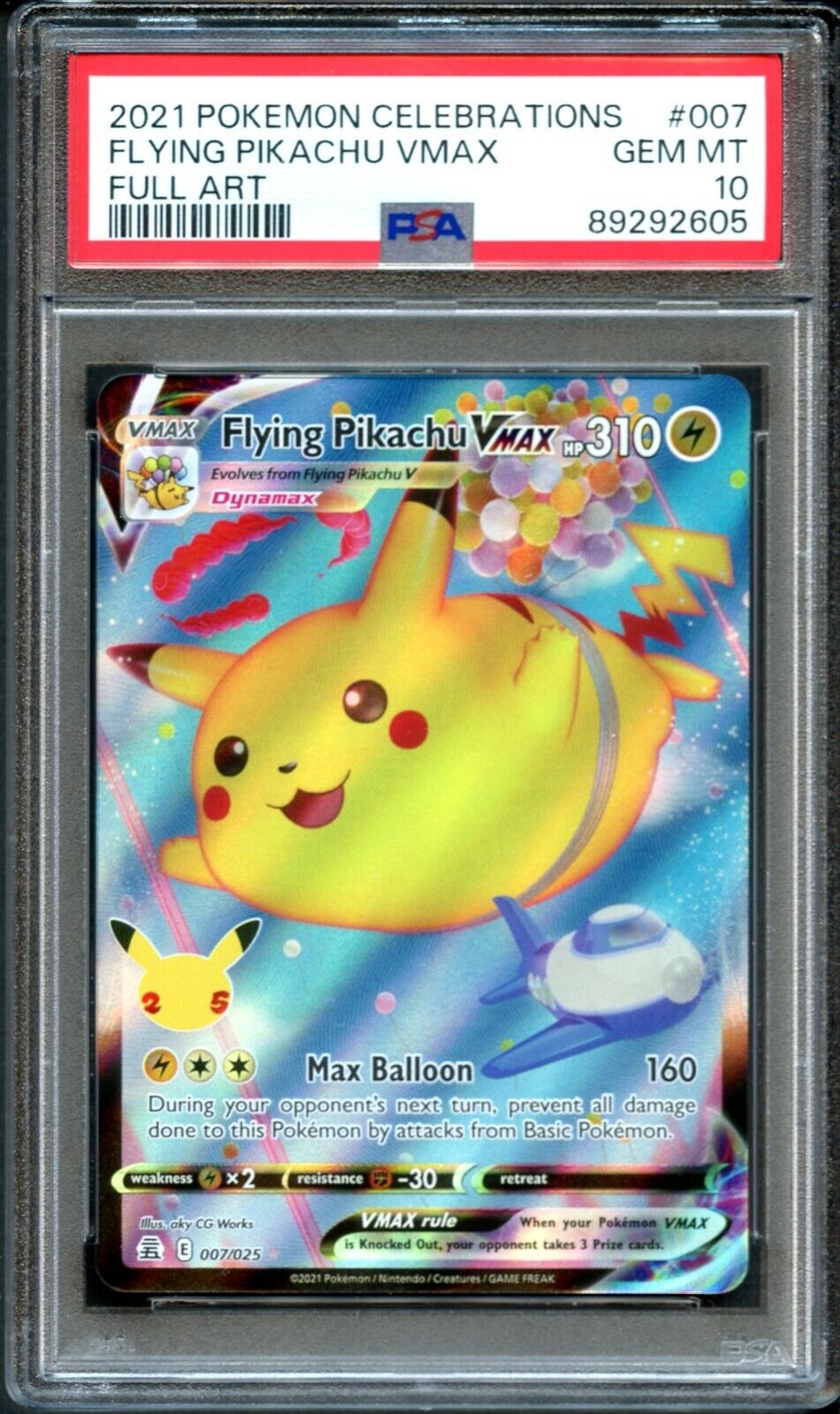Flying Pikachu VMAX PSA 10 | Celebrations 007/025 | Pokemon Card EN