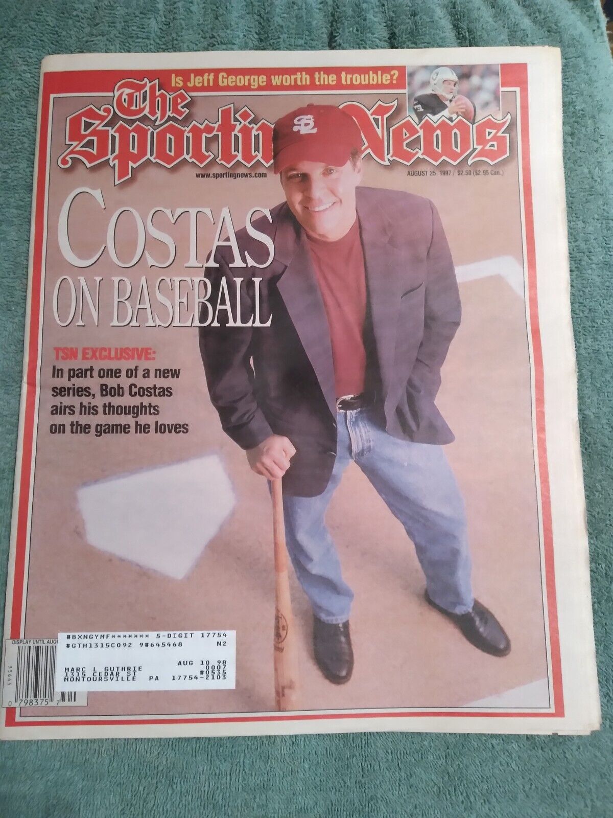 The Sporting News August 25, 1997 Broadcaster Bob Costas on Baseball