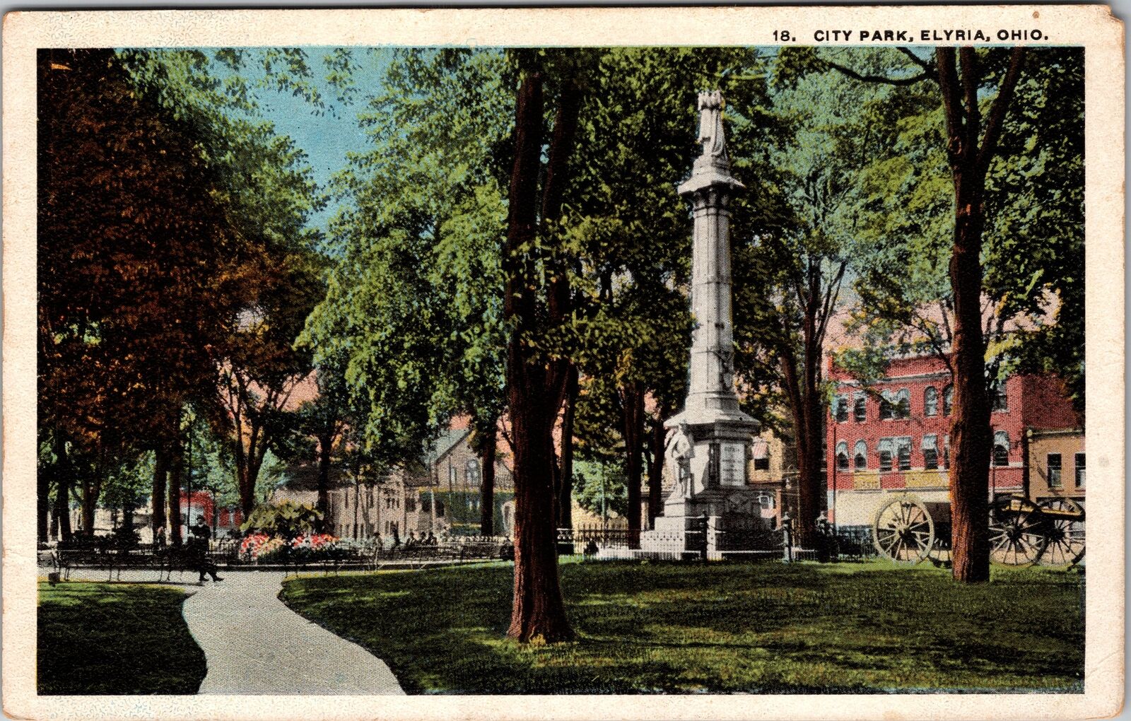 Elyria OH-Ohio, City Park Vintage Souvenir Postcard