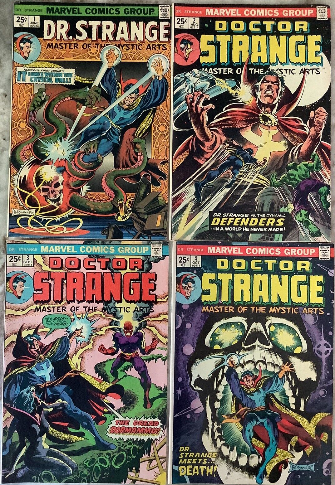 Dr. Strange Masters Of The Mystic Arts 1-4 Marvel 1974 Comic Books
