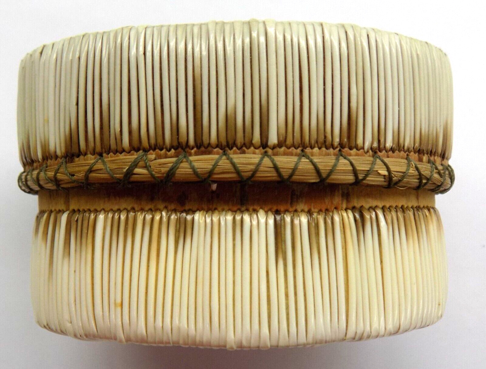 Sweetgrass Old Vintage Native American Porcupine Quill Birch Box Signed 1991