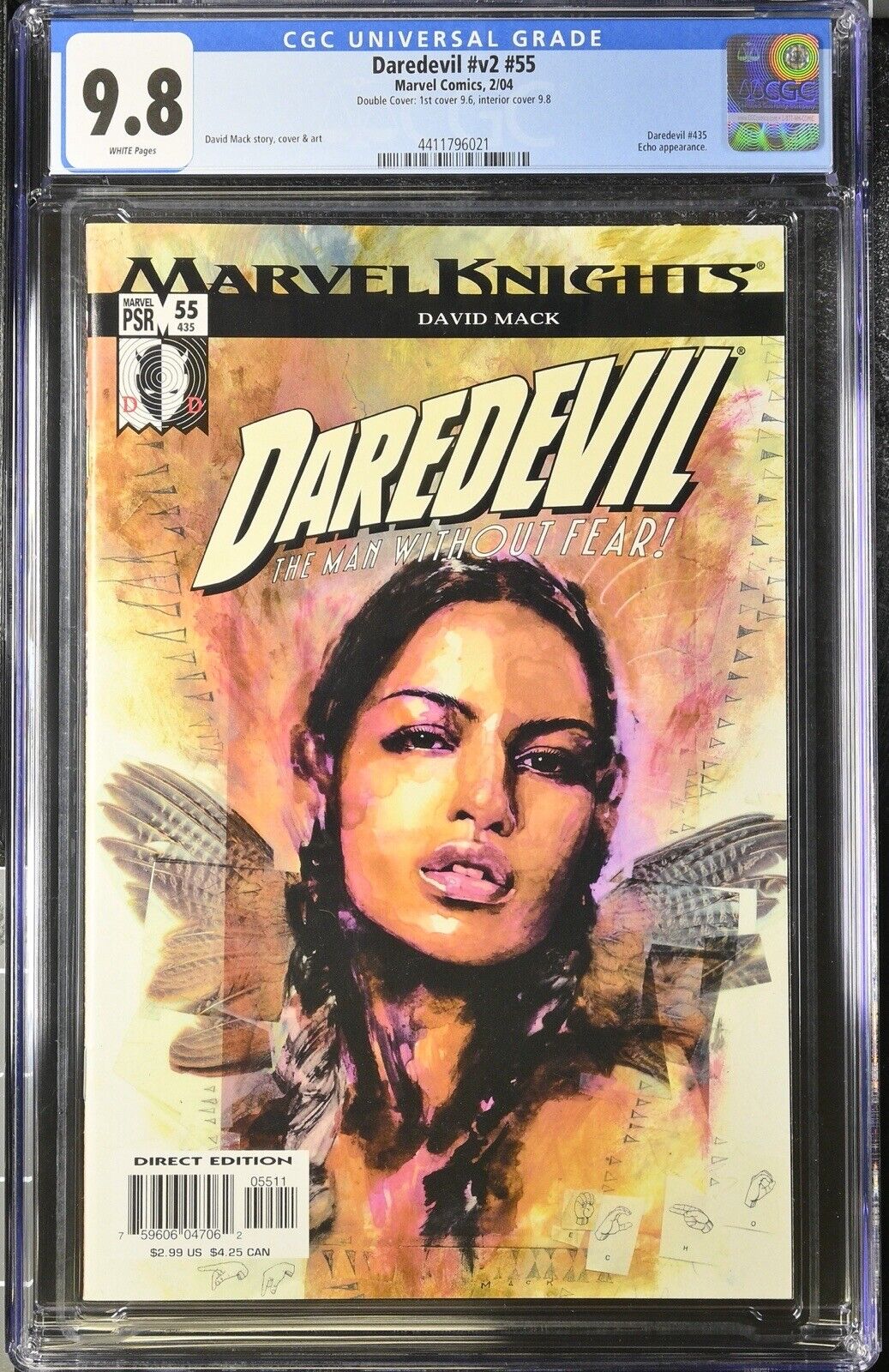 Daredevil #55 DOUBLE COVER CGC 9.8 2004 Echo App David Mack Art Kingpin Bullseye