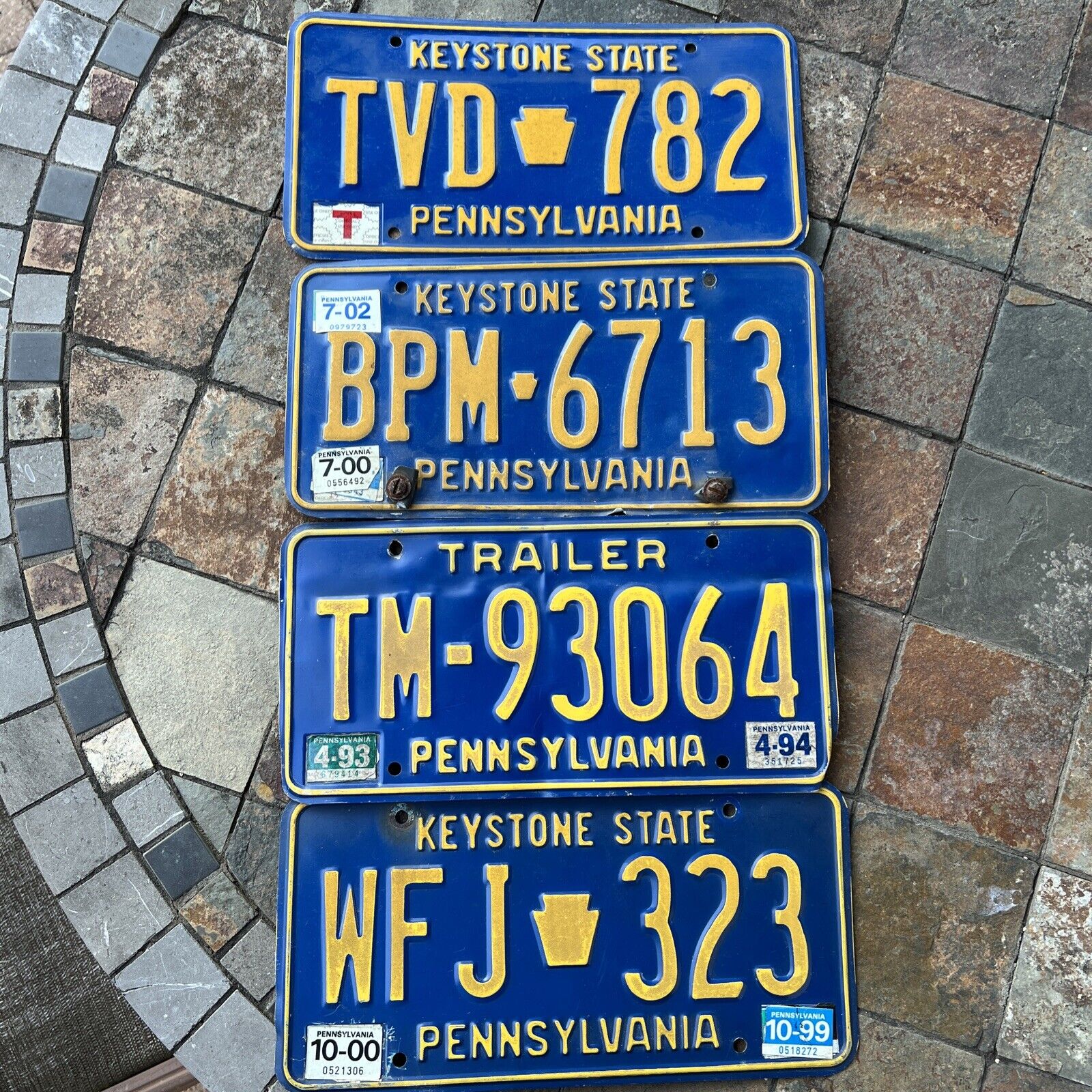 Lot of 4 Vintage Pennsylvania License Plates  Keystone State  PA