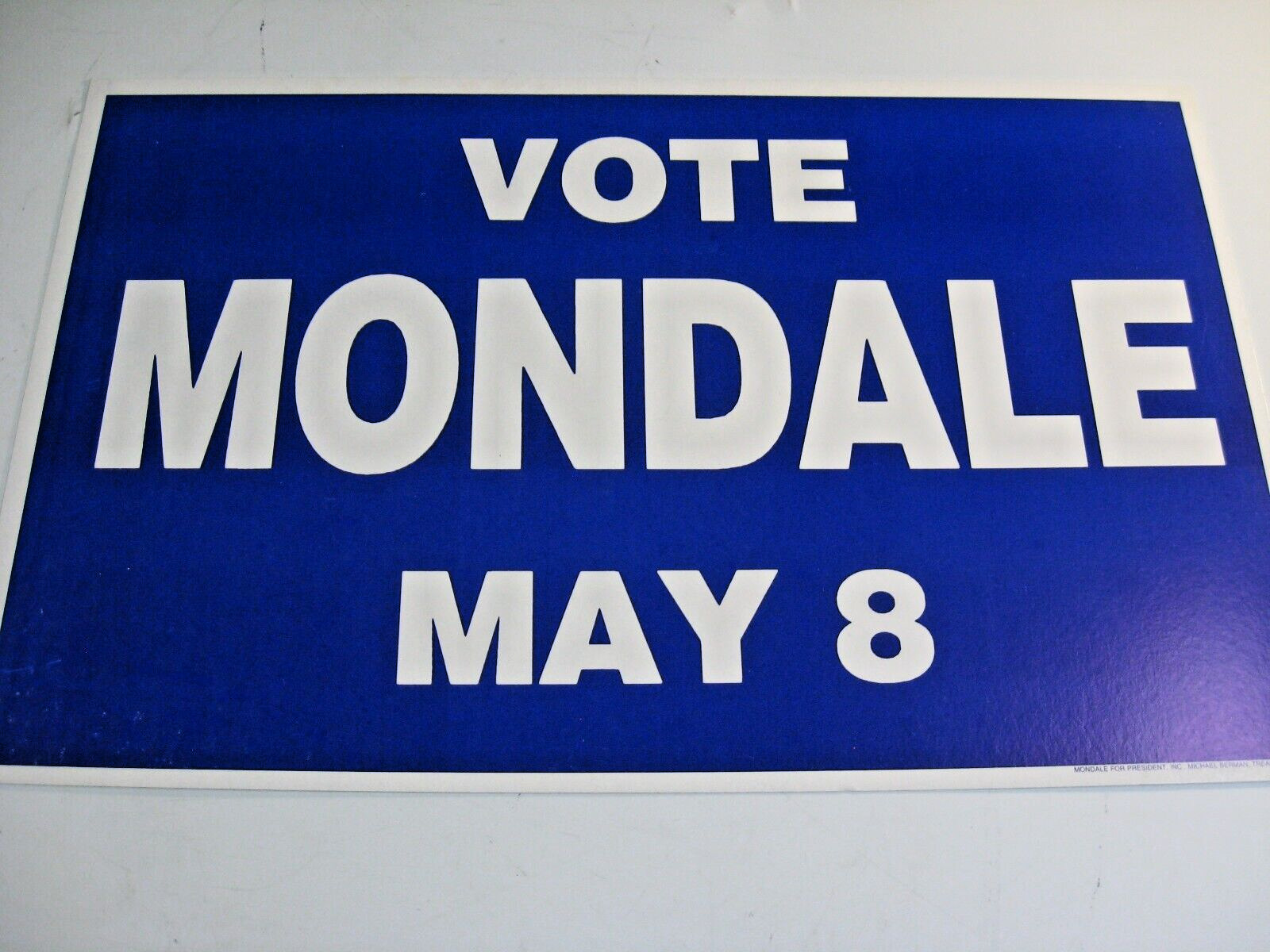 U.S. Presidential Campaign Poster 1984  Walter Mondale for President