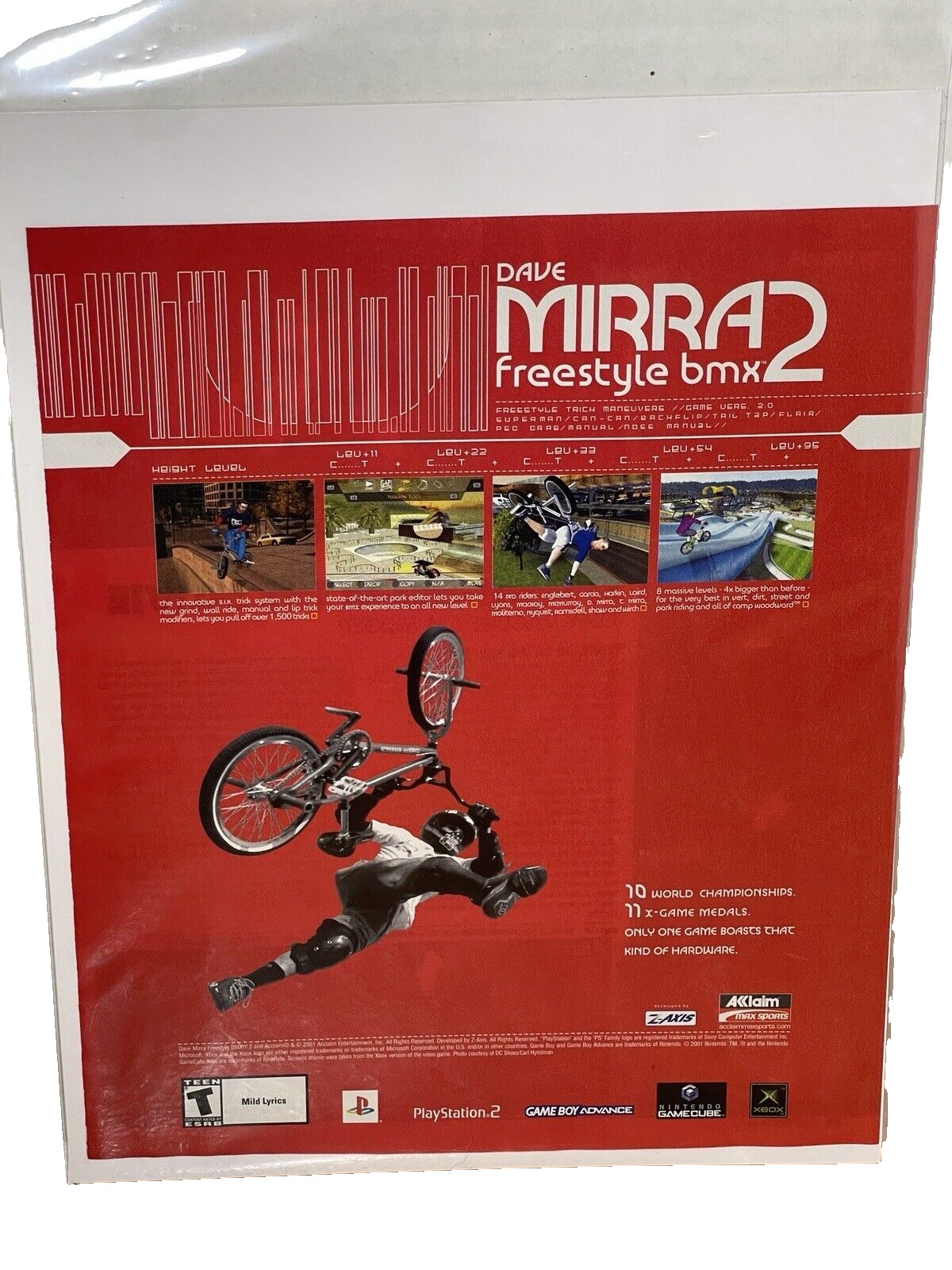Dave Mirra Freestyle BMX 2 Playstaion 2 PS2 Xbox GC 2001 Print Ad Art 