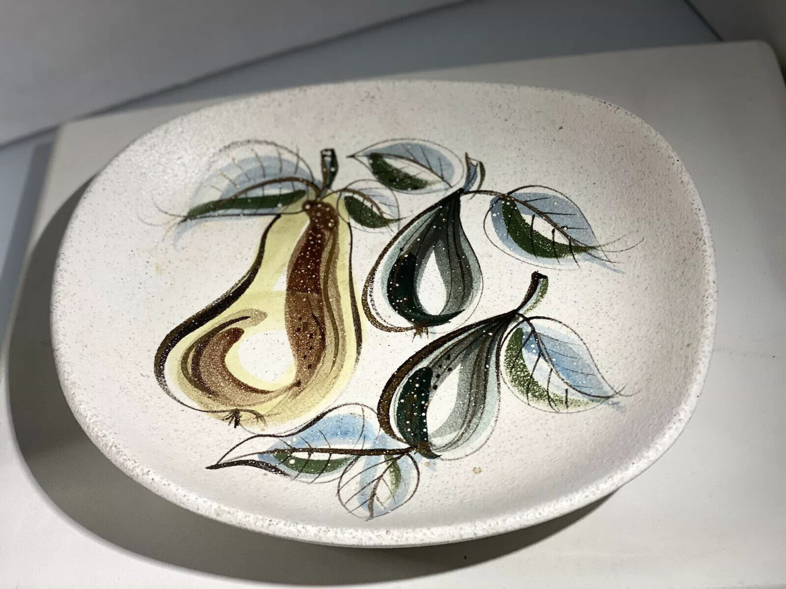 Vintage Retro hand painted ceramic plate
