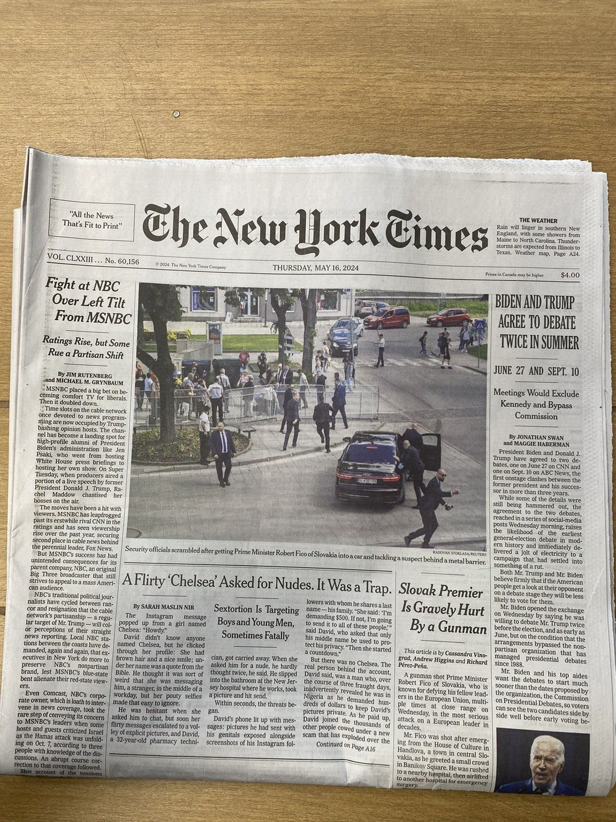 The New York Times Thursday, May 16, 2024 Complete Print Newspaper (NEW)