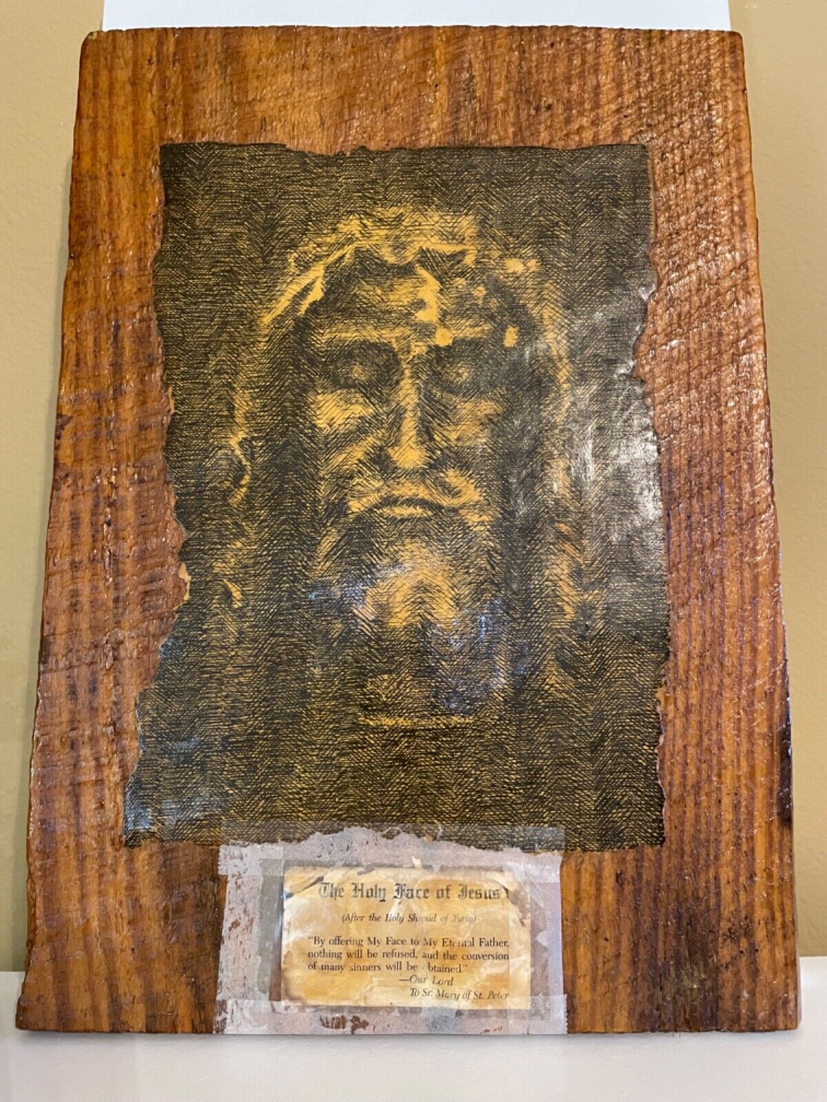 Holy Shroud Of Turin Face Of Jesus Christ Print on Wood, The Linen Veil of Turin