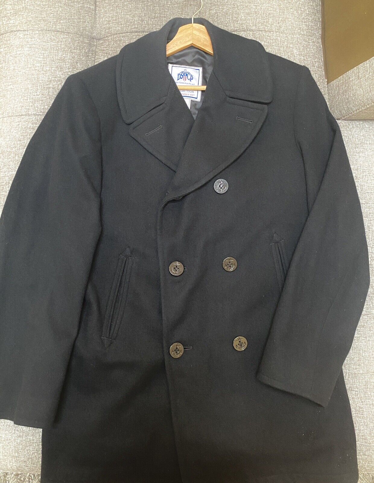 DSCP Quarterdeck Collection US Navy Pea Coat SIZE 42XL Wool Military Issue Black