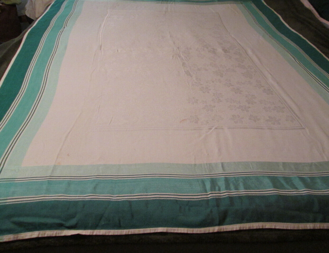 Vintage Antique Tablecloth Linen Damask 55\