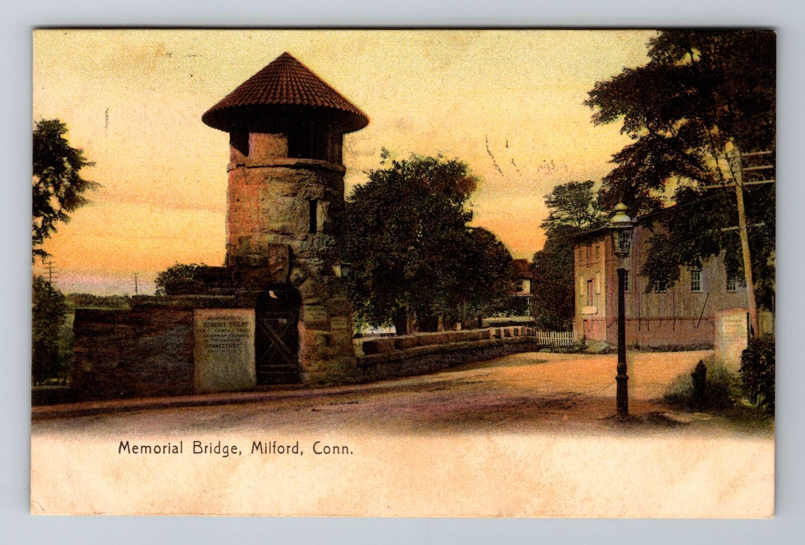 Milford CT-Connecticut, Memorial Bridge, Antique, Vintage c1909 Postcard