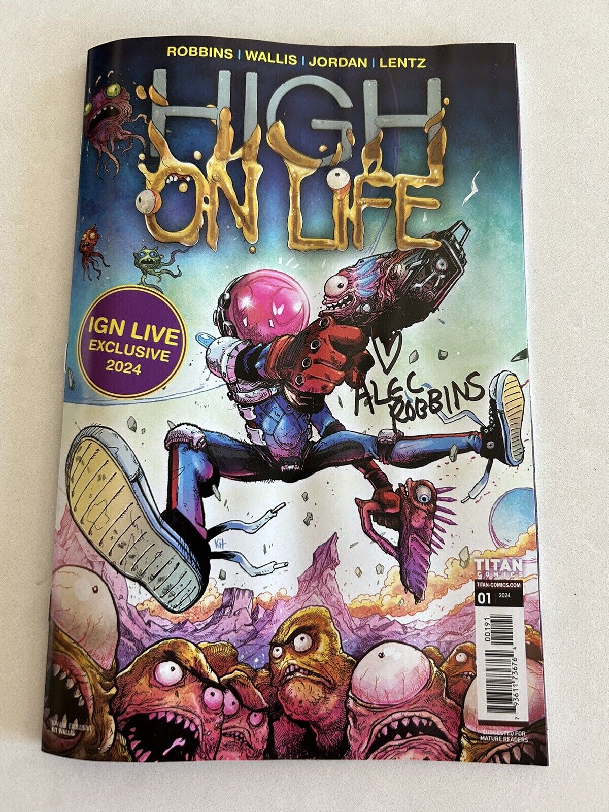 High on Life Comic Book Part 01 IGNLive Exclusive Variant Signed Rick and Morty