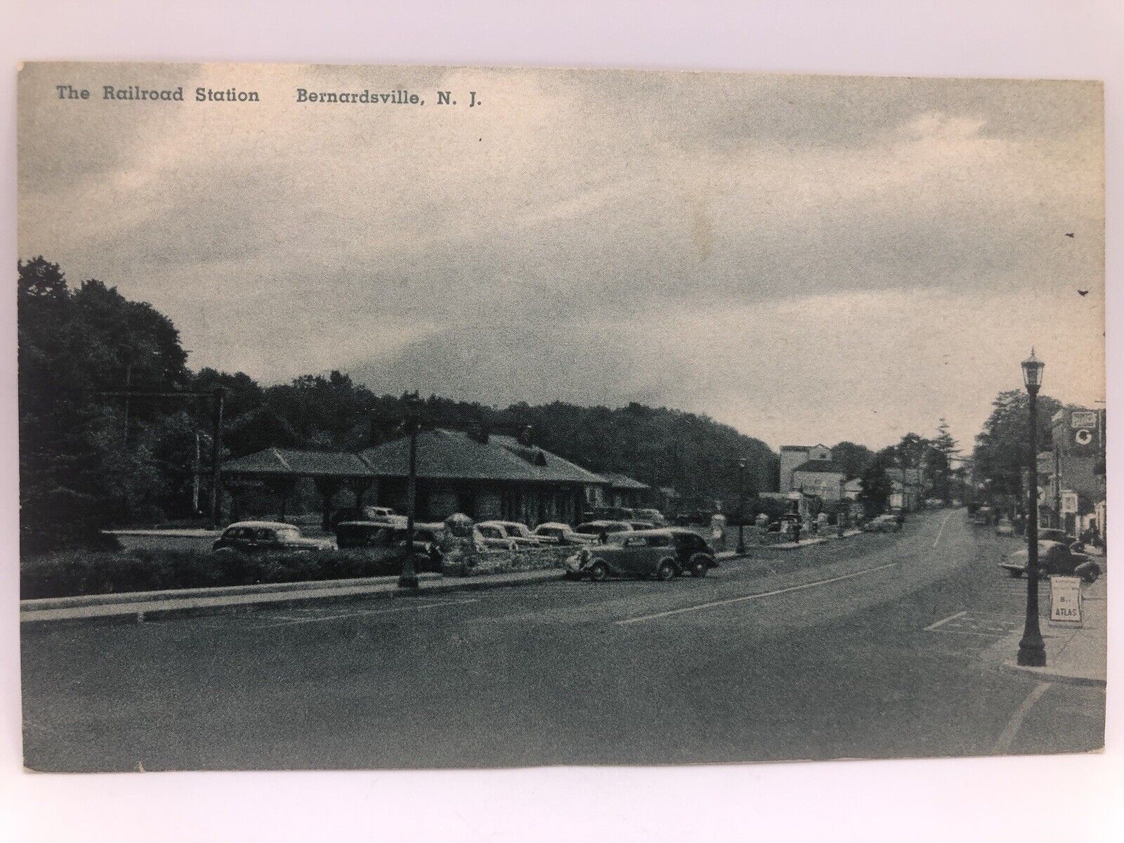 Postcard The Railroad Station Bernardsville New Jersey 1947