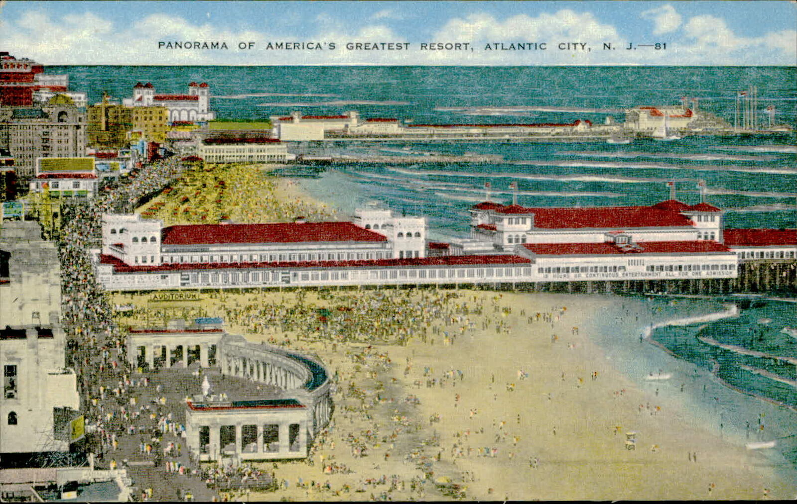 Postcard: PANORAMA OF AMERICA\'S GREATEST RESORT, ATLANTIC CITY, N. J.-